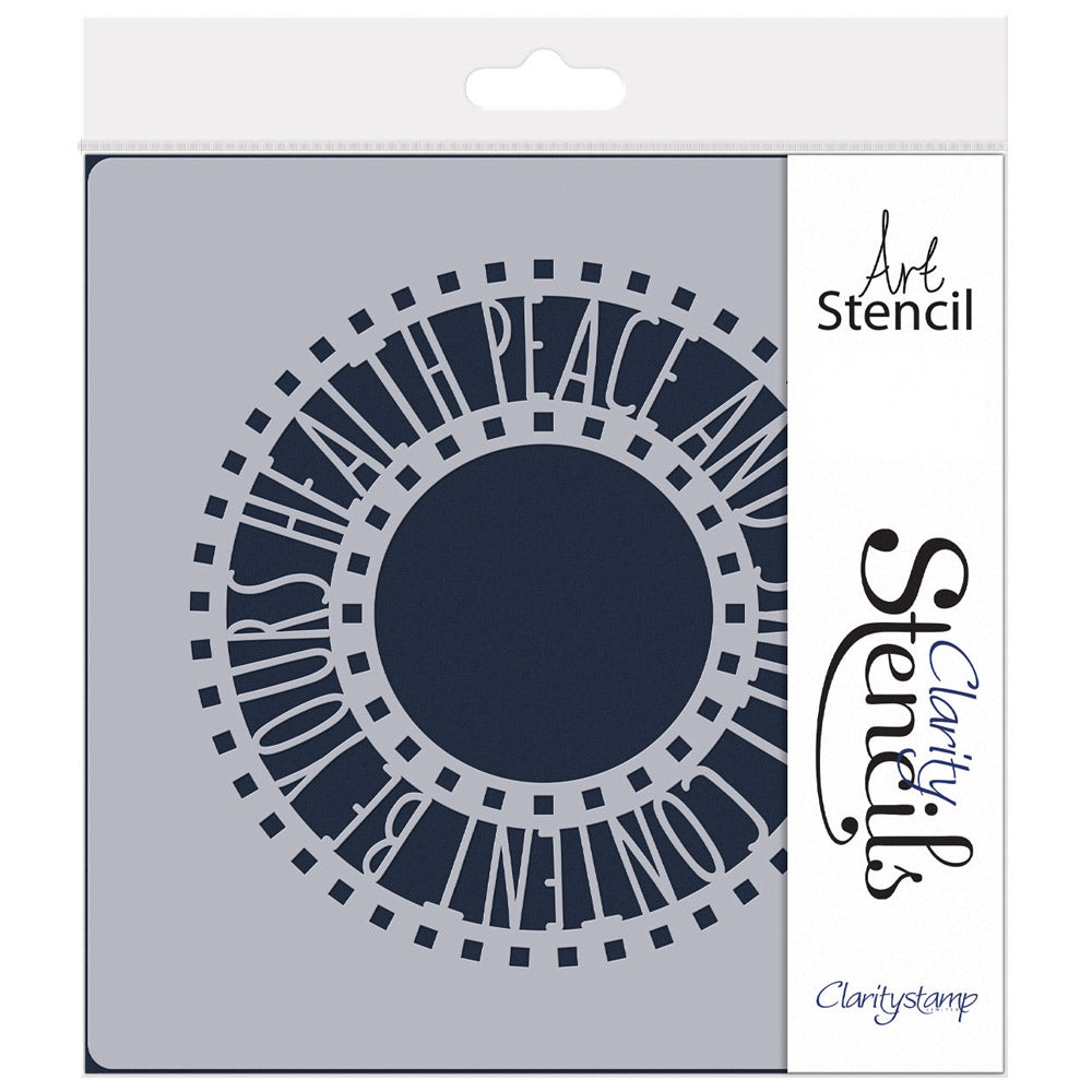 Health, Peace & Sweet Content Be Yours Aperture Round Stencil 7" x 7"