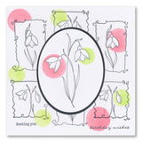 Barbara's SHAC Snowdrop Floral Panels Stamp, Mask & Stencil Trio