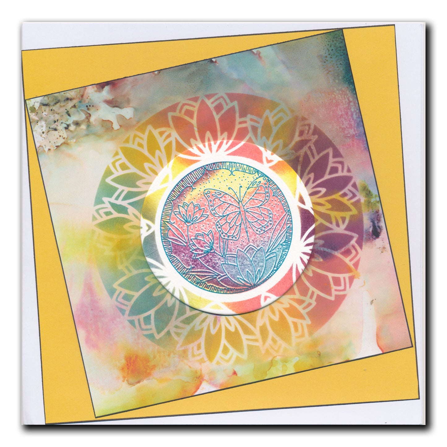 Barbara's SHAC Peace Circular Decorative Frame 7" x 7" Stencil