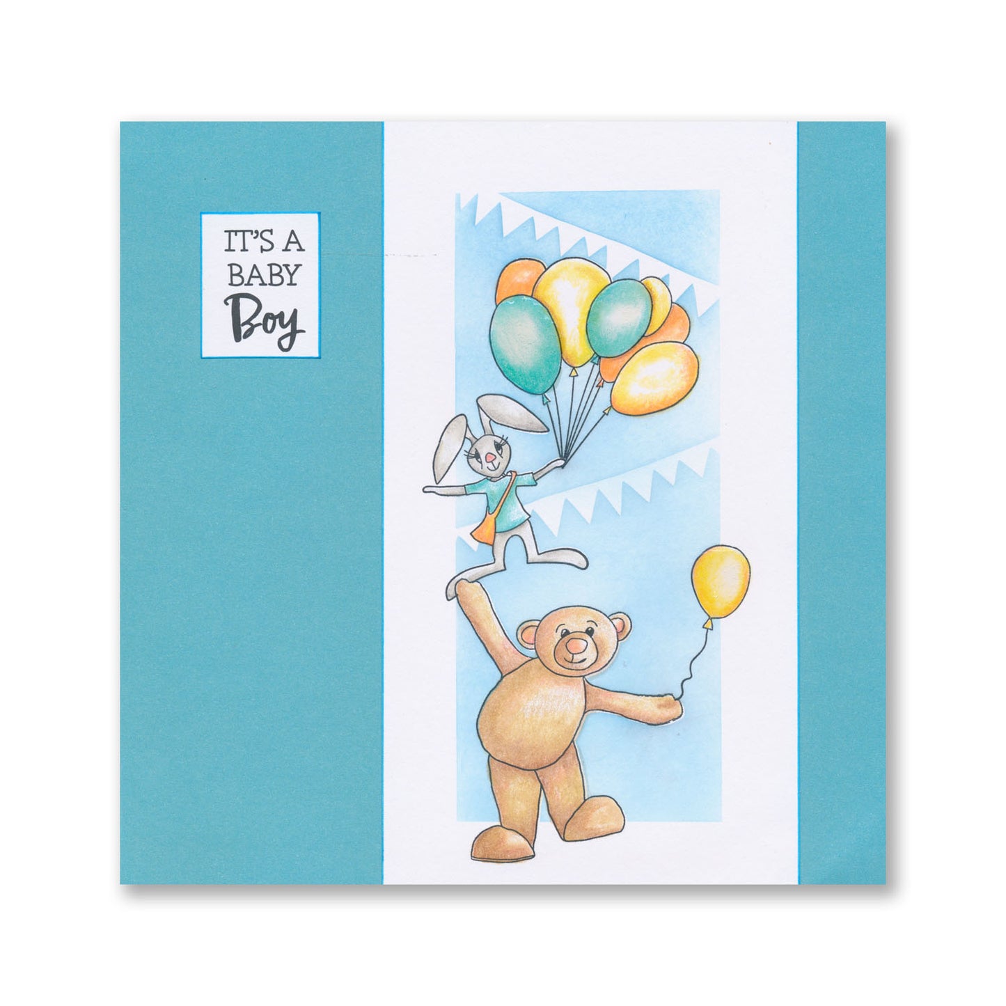 BIP the Bear Can Balance A5 Square Stamp & Mask Set