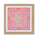 Tina's Thank You Floral Swirls & Corners All in One A5 Square Groovi Plate