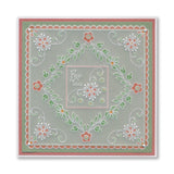 Tina's Thank You Floral Swirls & Corners All in One A5 Square Groovi Plate
