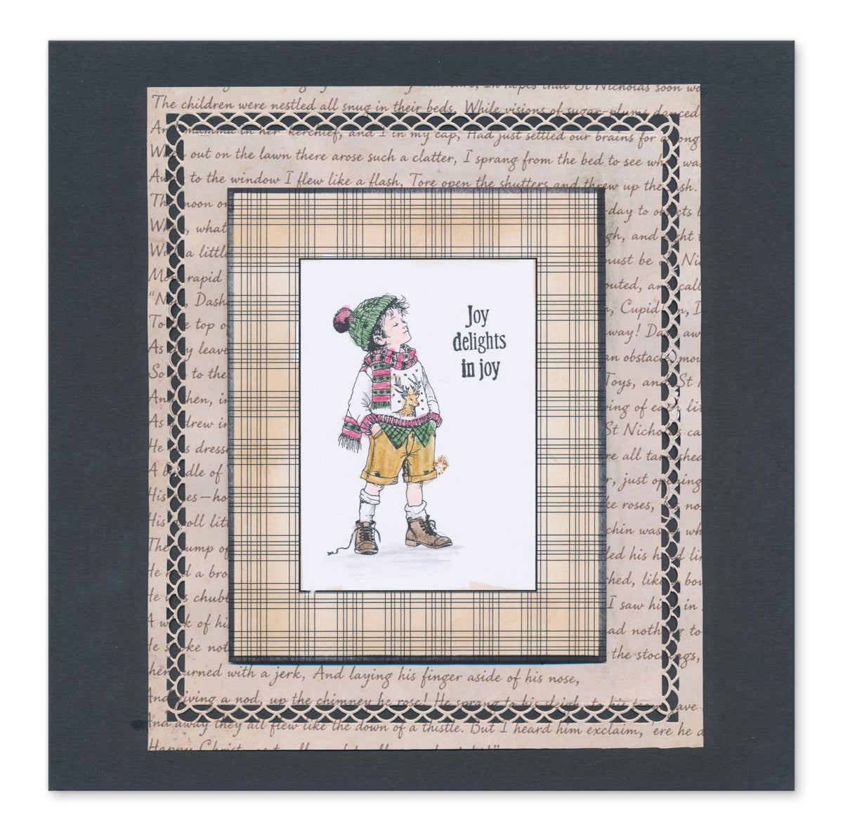 Barbara's Vintage Children Stamps & Tartan Frames Collection with FREE GIFT Blending Pen Worth £6.25