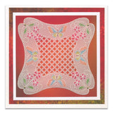 Tina's Forget Me Not & Butterflies Floral Delight A5 Square Groovi Plate