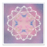 Tina's Forget Me Not & Butterflies Floral Delight A5 Square Groovi Plate