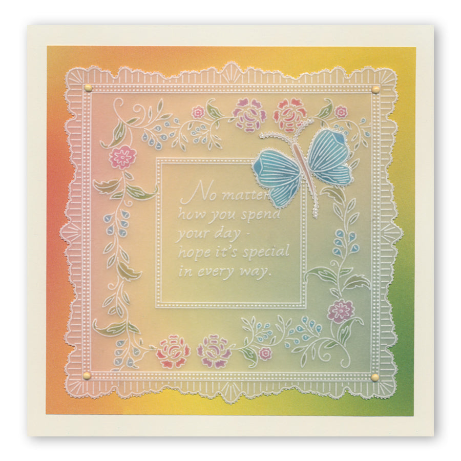 Floral Flutterby A6 Groovi Plate