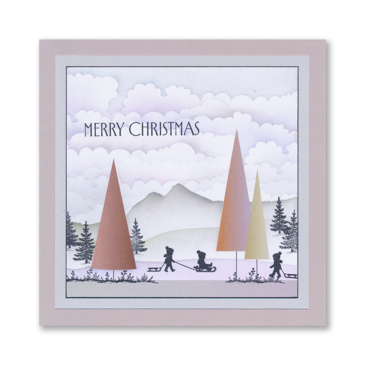 Triangle Trees 4" x 4" Card Toppers