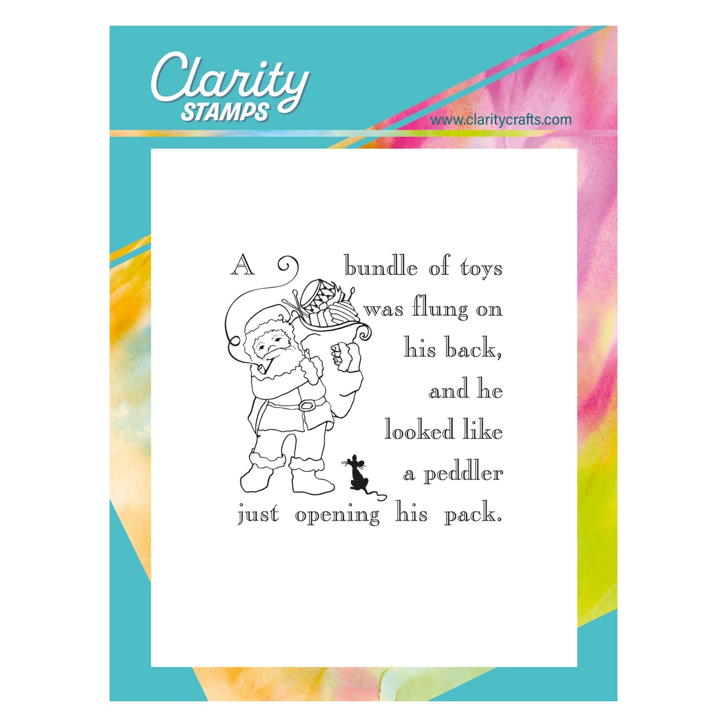 Twas the Night 11 - Santa's Pack - Fine Line A6 Square Stamp