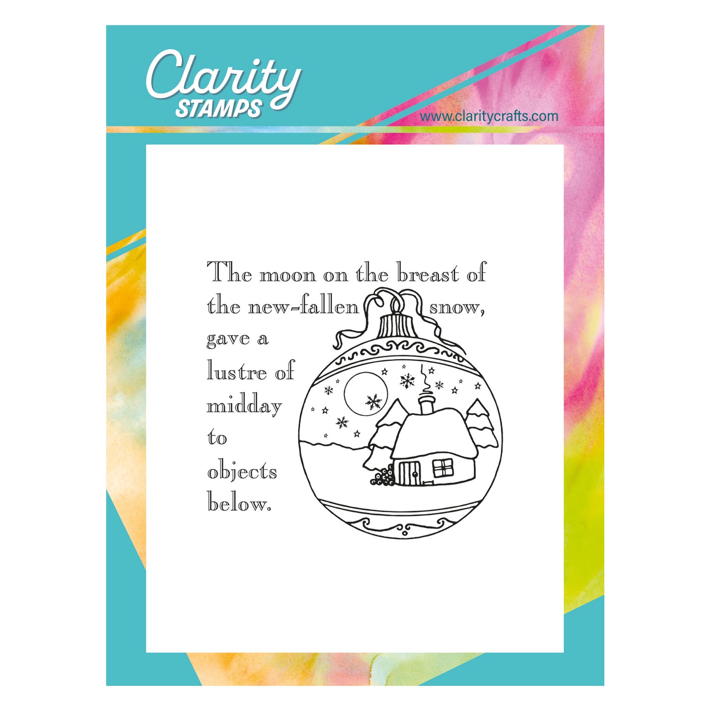 Twas the Night 4 - Bauble - Fine Line A6 Square Stamp