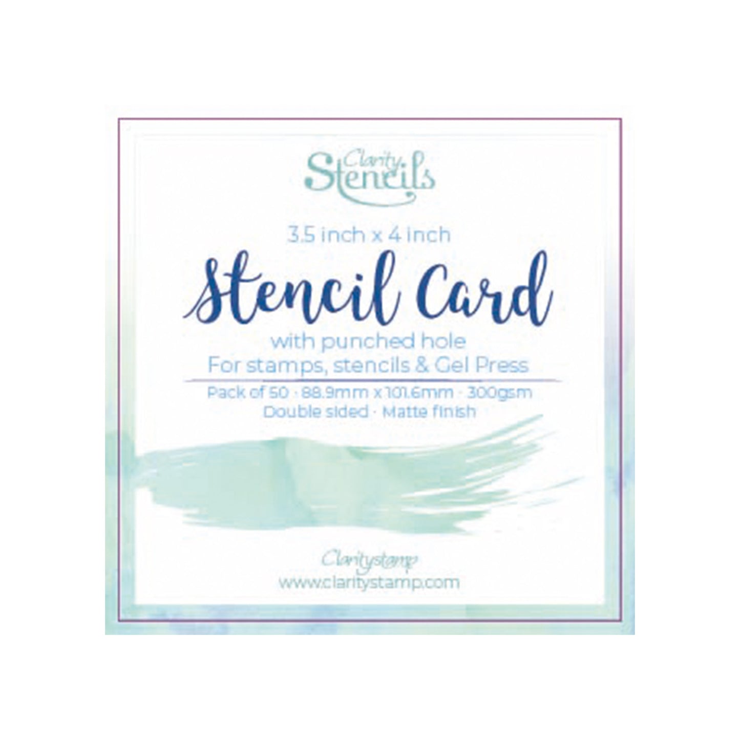 Stencil Card 3.5" x 4" (50 Sheets) with Punched Hole