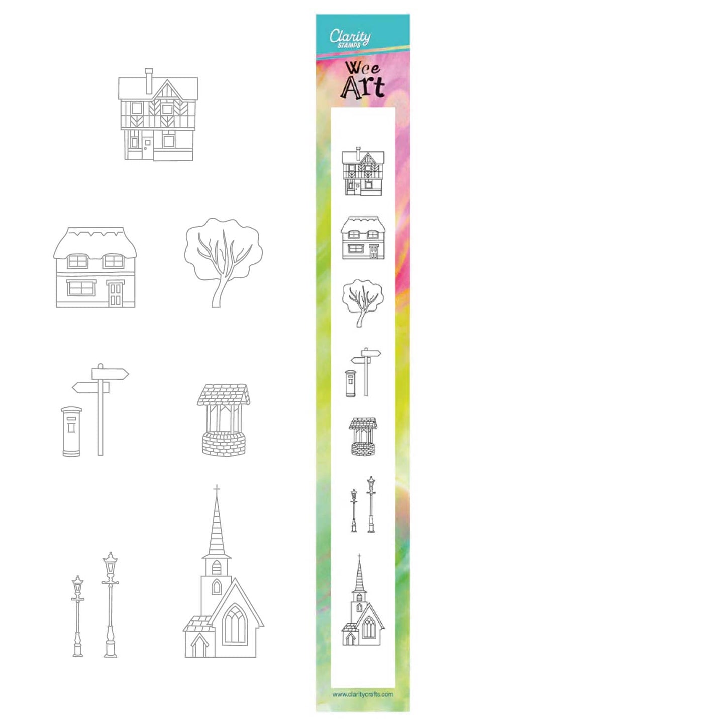 Wee Stamp Set 14 – Village Buildings (with Mask)