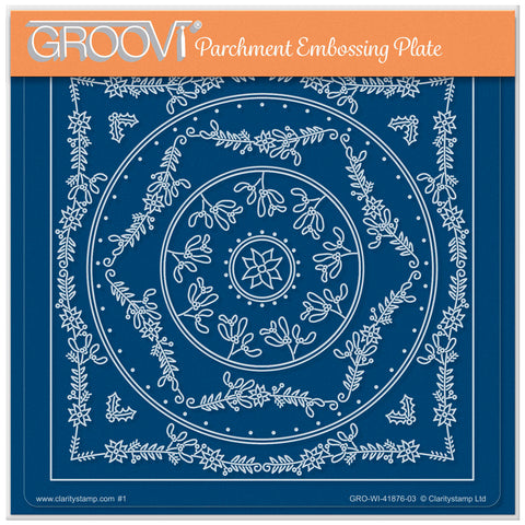 Jazz's Winter Mistletoe Frame A5 Square Groovi Plate