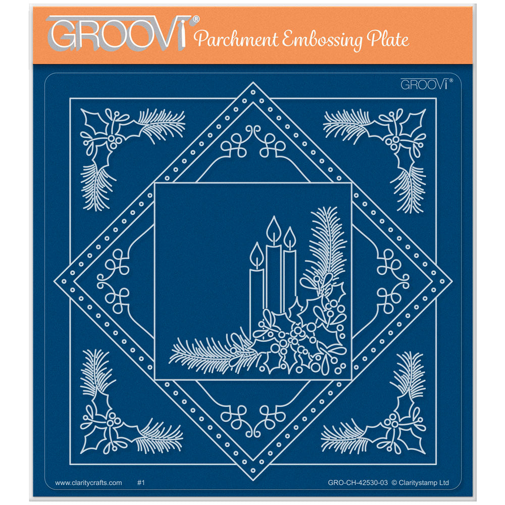 Tina's Candles & Holly Christmas All in One A5 Square Groovi Plate