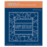 Floral Frame & Sentiments - Happy Birthday Poppies A6 Square Groovi Plate