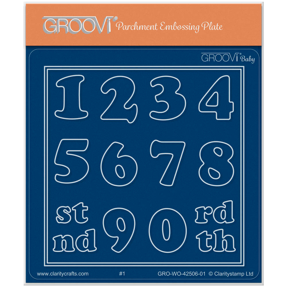 Linda's Bubble Numbers A6 Square Groovi Plate