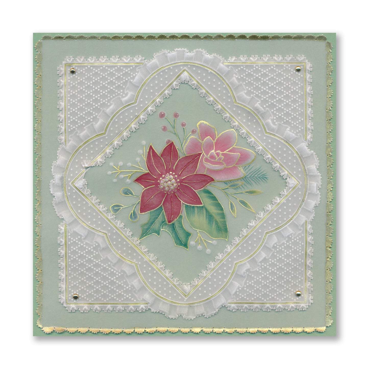 Groovi Grid Overlay - Christmas Posy A5 Square Groovi Plate