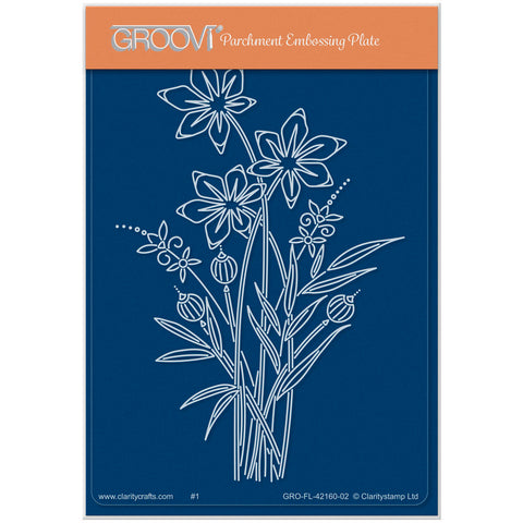 Barbara's Star Flower Spray A6 Groovi Plate