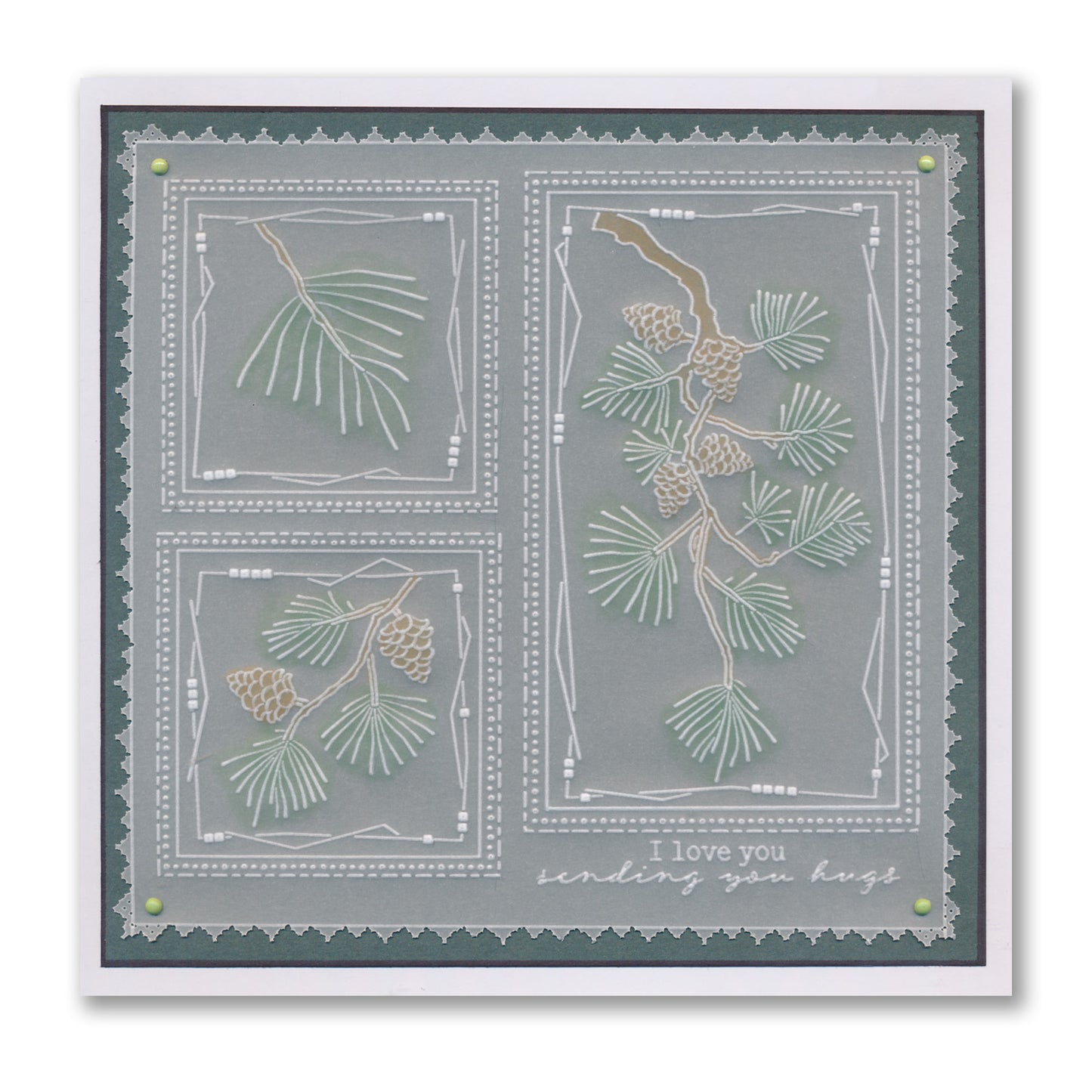 Barbara's SHAC Scots Pine Floral Panels A5 Square Groovi Plate