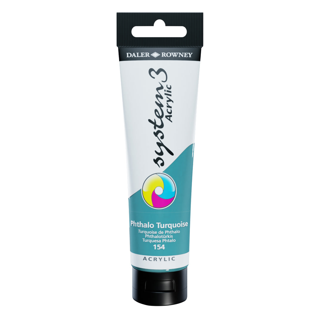 System 3 Acrylic Paint - Phthalo Turquoise 150ml