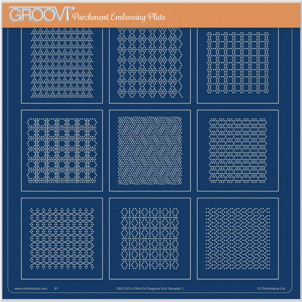 Josie's Diagonal Embossed Patterns 3 A4 Square Groovi Plate