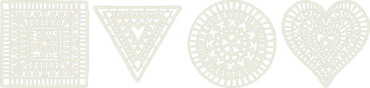 Bijou Block Print Frameless 5" x 5" Stencil Collection