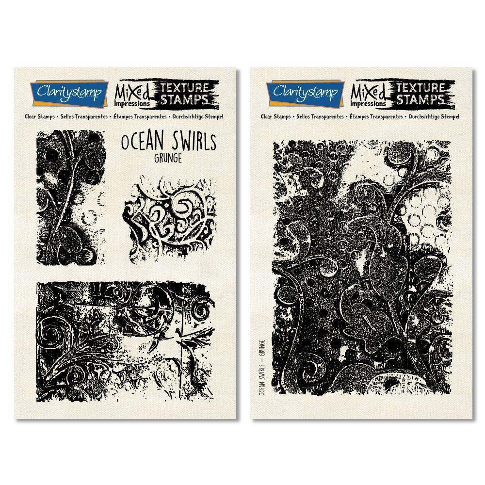 Ocean Swirls - Grunge - Mixed Impressions A5 Stamp Set