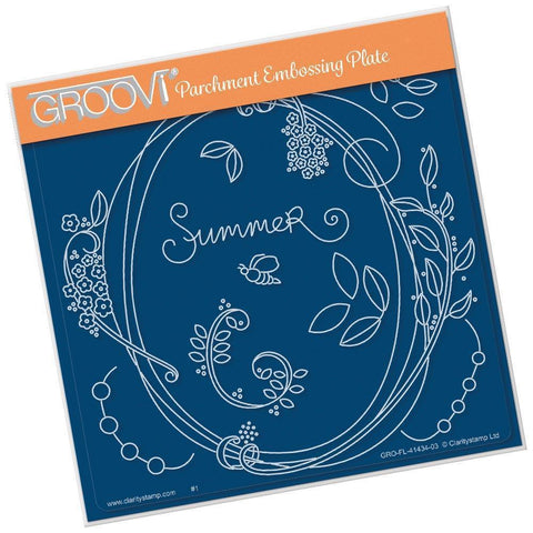 Entwined Summer Oval Wreath A5 Square Groovi Plate