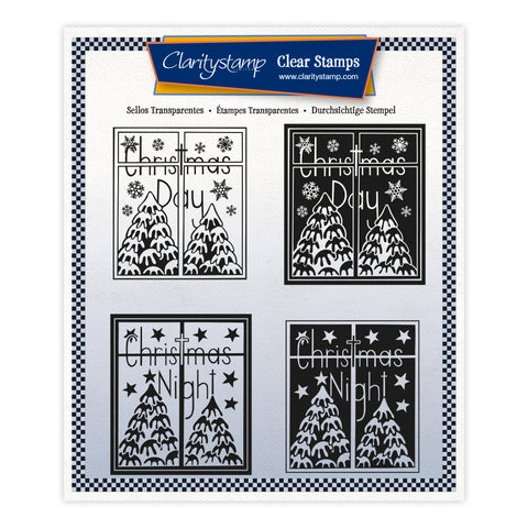 Christmas Day & Night - Two Way Overlay A5 Square Stamp Set