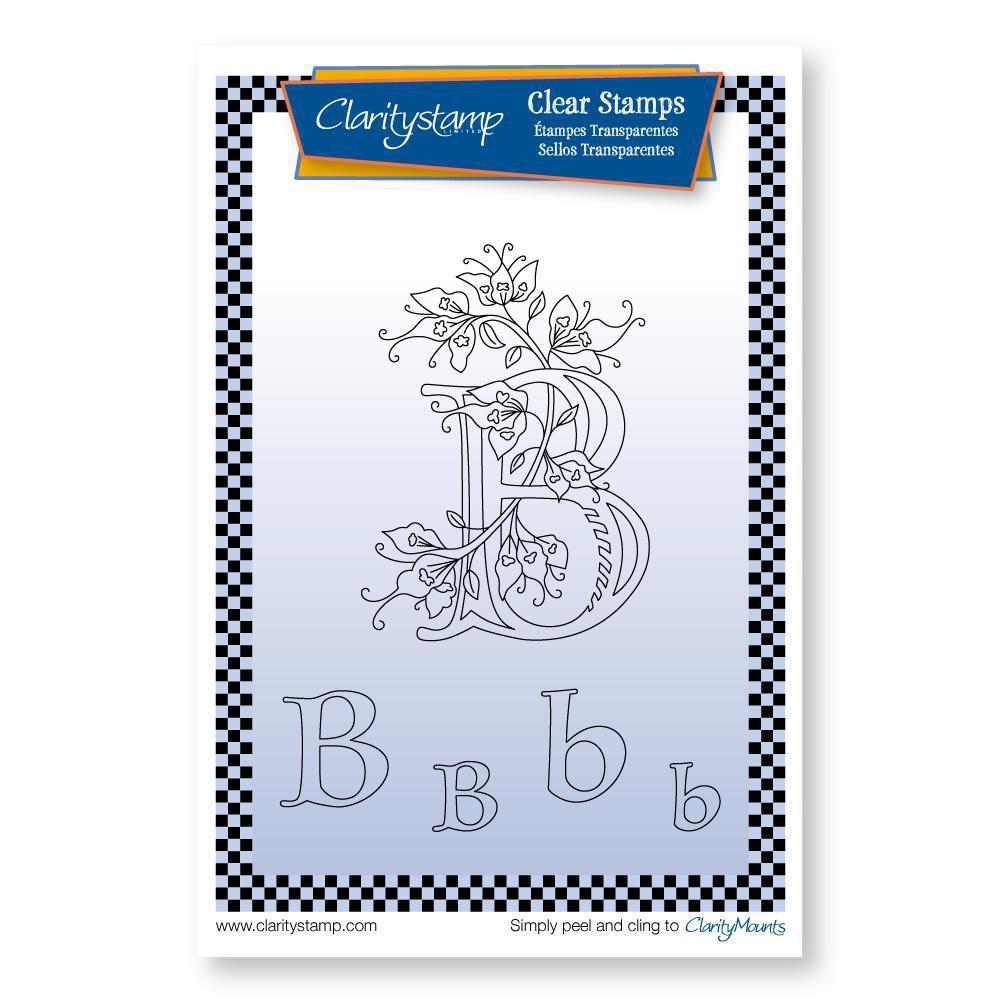 Floral Alphabet - Letter B - A6 Square Stamp Set