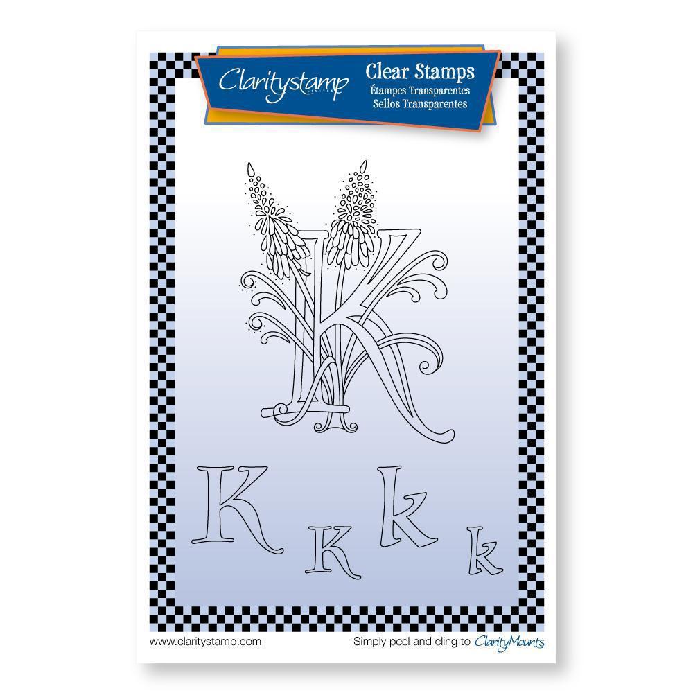 Floral Alphabet - Letter K - A6 Square Stamp Set