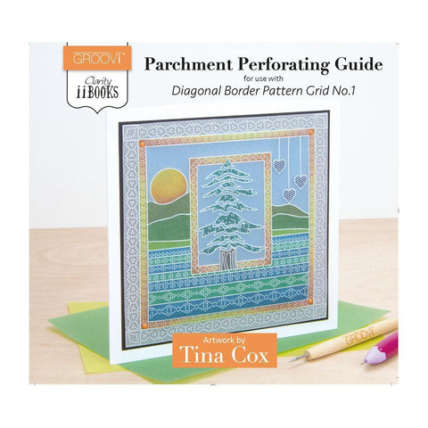 Clarity ii Book: Parchment Perforating Guide for Diagonal Border Pattern Grid No. 1 by Tina Cox