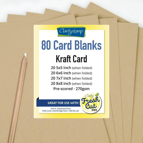 Kraft Card Blanks Bundle All Sizes x20 of Each + FREE Pergamano White Pencil!
