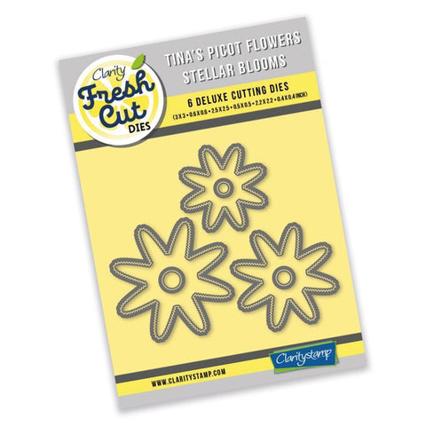 Tina's Stellar Blooms Picot Flowers Die Set Clarity Fresh Cut Dies