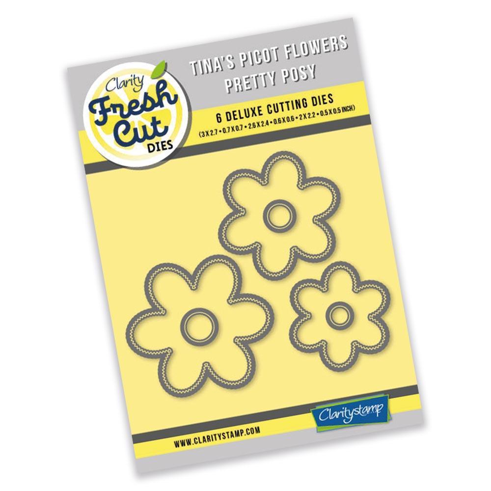 Tina's Pretty Posy Picot Flowers Die Set Clarity Fresh Cut Dies
