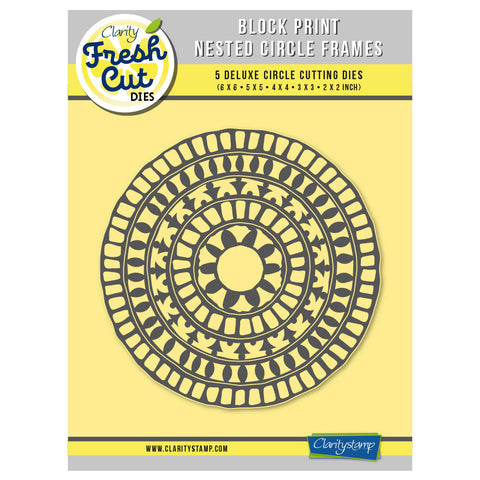 Block Print - Nested Circle Frames Clarity Fresh Cut Die