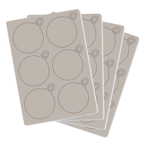 Christmas Baubles Pack of 4 A5 Grey Boards