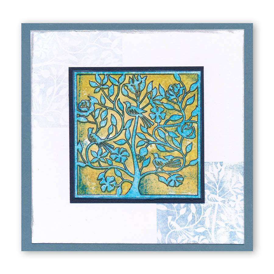 Birds In a Tree - Three Way Overlay A4 Stamp Set