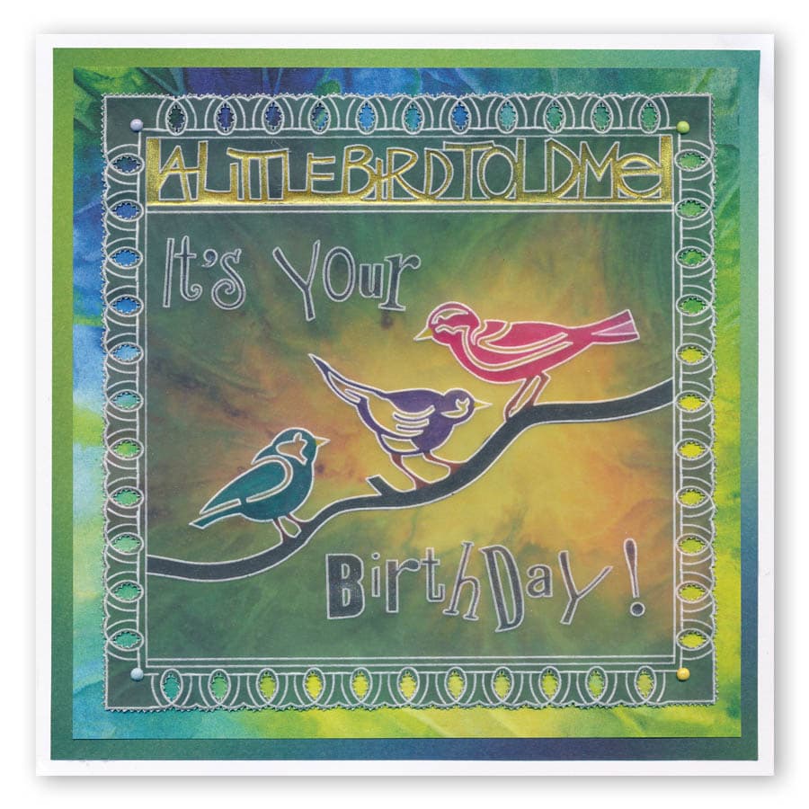 CLEARANCE Birds Roosting A5 Square Groovi Plate