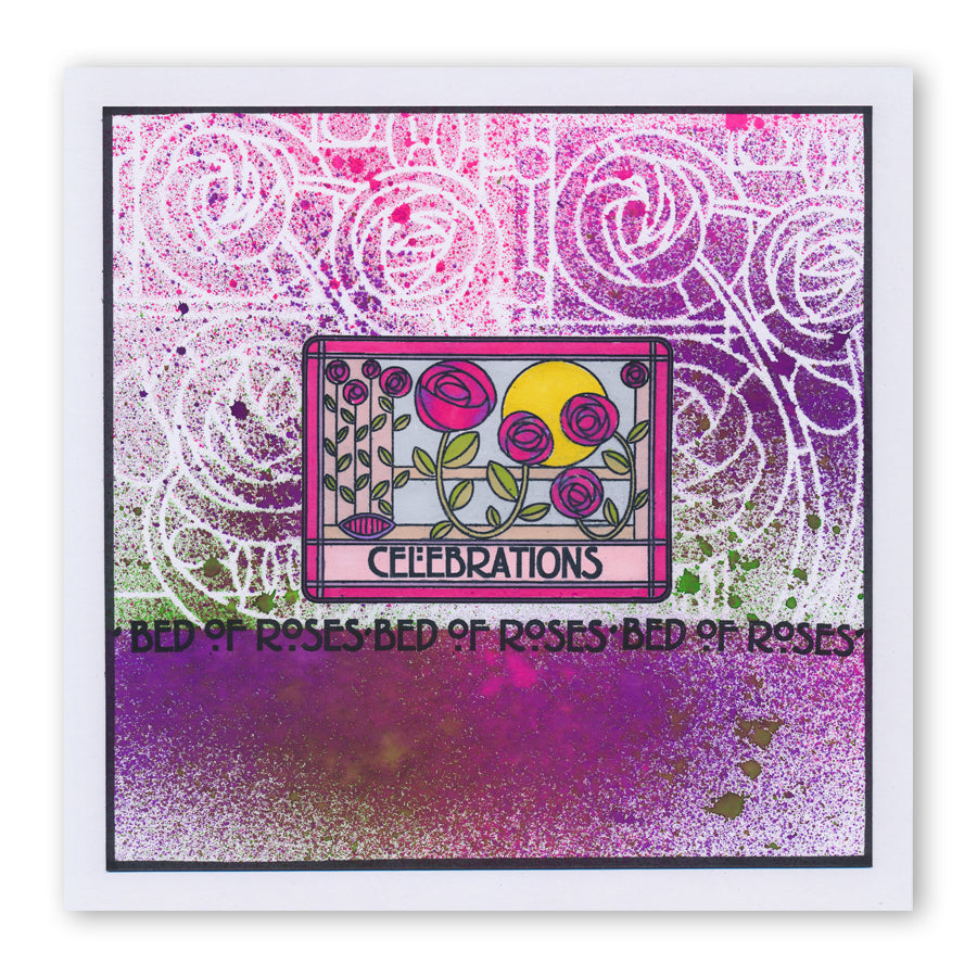 Art Nouveau Bed of Roses & Poppy Fields A5 Stamp Set