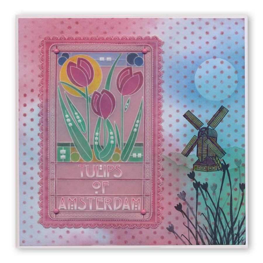 Art Nouveau Tulips A6 Groovi Plate
