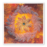 CLEARANCE Leafy Wreath Round A5 Square Groovi Plate