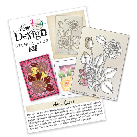 New Design Stencil Club Back Issue - 39 - Roses