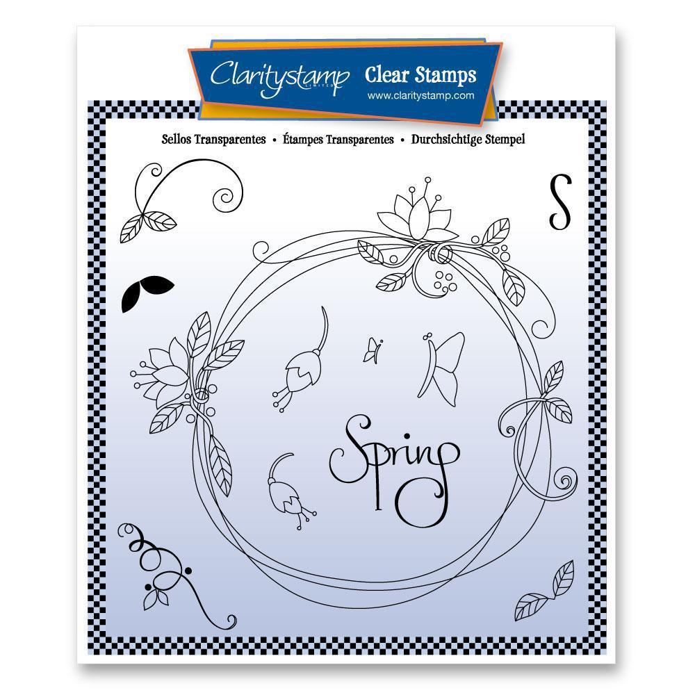 Entwined Spring Circle Wreath A5 Square Stamp Set