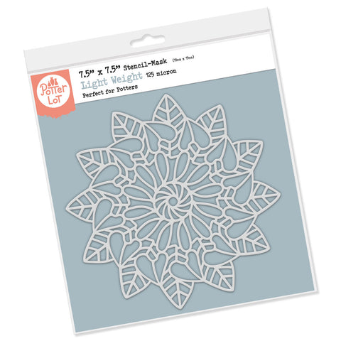 Barbara's Ivy Leaf Round 7.5" x 7.5" Light Weight Frameless Stencil