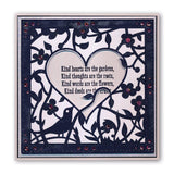 Bird Heart Sprig 7" x 7" Stencil
