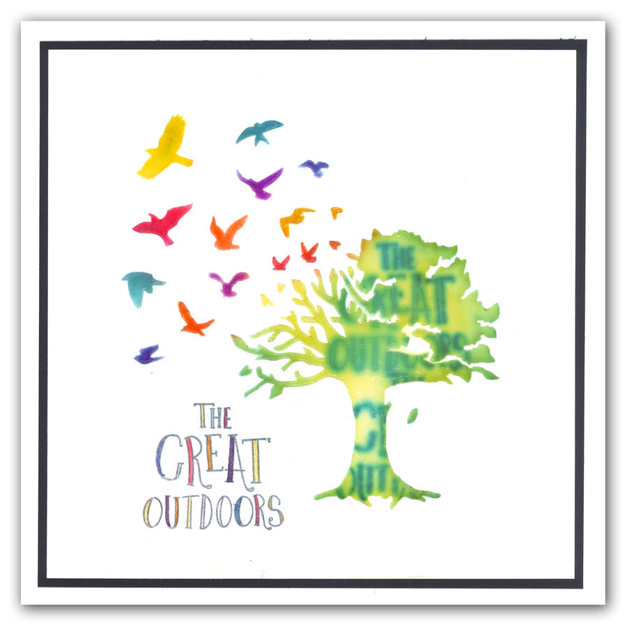 Bird Tree 7" x 7" Stencil