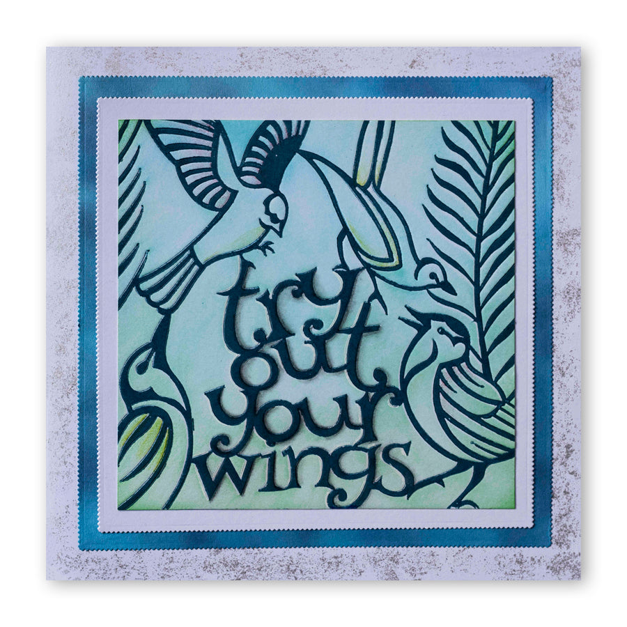 CLEARANCE Try Out Your Wings - Three Way Overlay A4 Slim Stamp Set