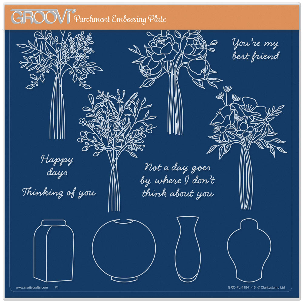 Floral Delights - Bouquets & Vases A4 Square Groovi Plate