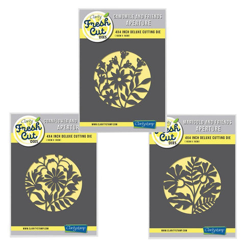 Floral Friends Aperture Die Trio: Set 1 (Camomile, Cornflower, Marigold)