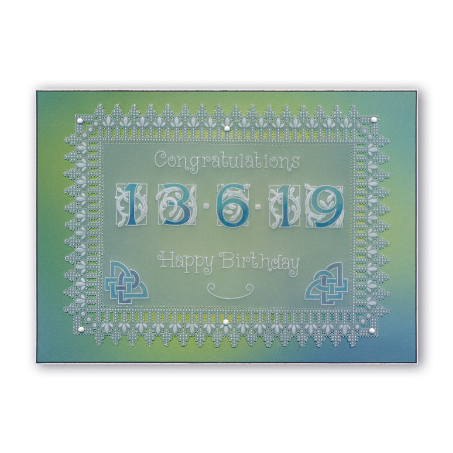 Small Celtic Illuminated Numbers Groovi Spacer Plate for A5 Plate Mate